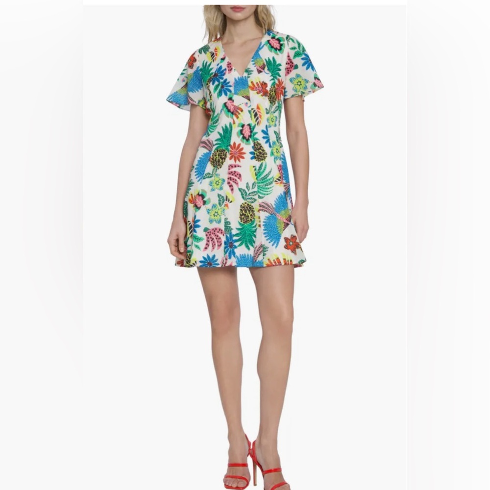 DONNA MORGAN FOR MAGGY Tropical Minidress